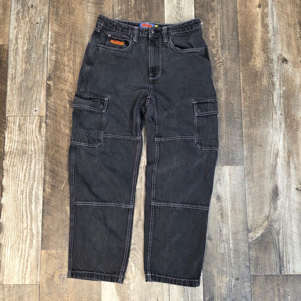 Empyre Cargo Jeans Baggy Black Mens  Size 30 Skater